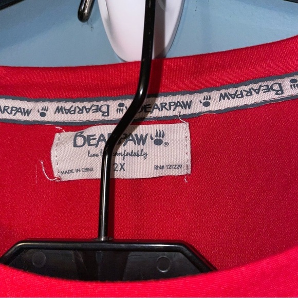 BearPaw 2-Piece Teddy Bear in Heart Pajama Set with Fleece Pants Size 2X - Picture 2 of 10